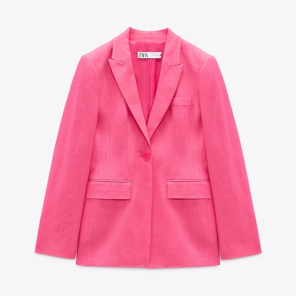 Zara FITTED BLAZER WITH POCKETS in PINK - Picture 9 of 16